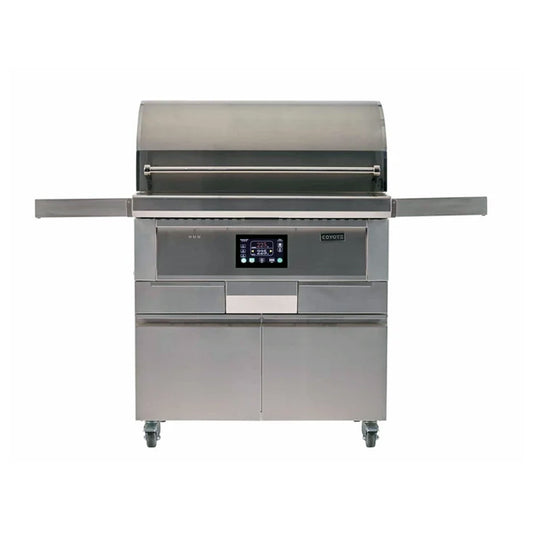 Coyote 36" Next-Gen Built-In Pellet Grill with Cart With Digital Touch Screen