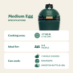 Big Green Egg Medium EGG Kamado Charcoal Grill