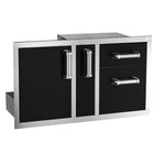 Fire Magic Echelon Black Access Door w/ Platter Storage & Double Drawer