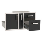 Fire Magic Echelon Black Access Door w/ Platter Storage & Double Drawer