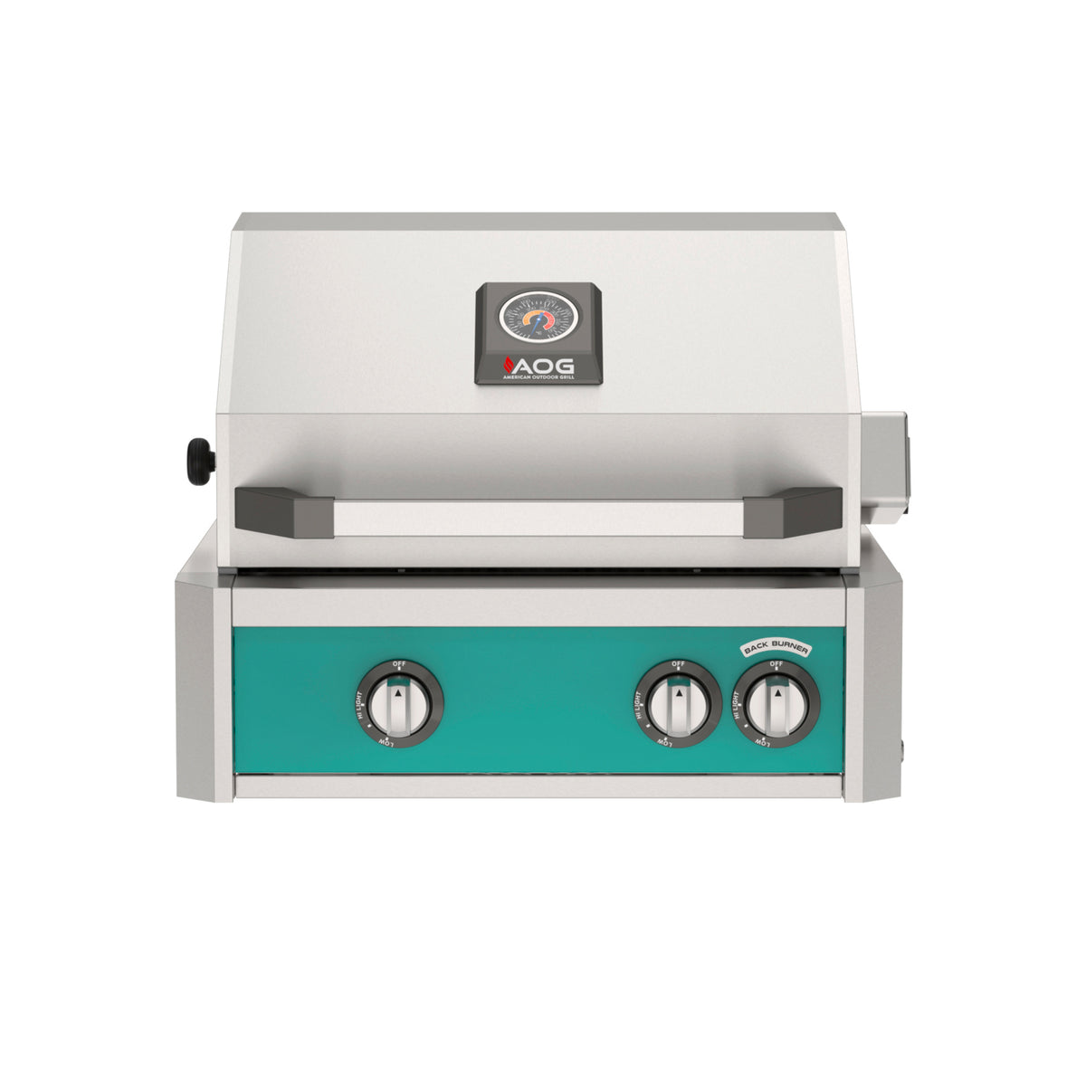 American Outdoor Grill L-Series 24" Built-In Gas Grill w/ Backburner & Rotisserie – teal