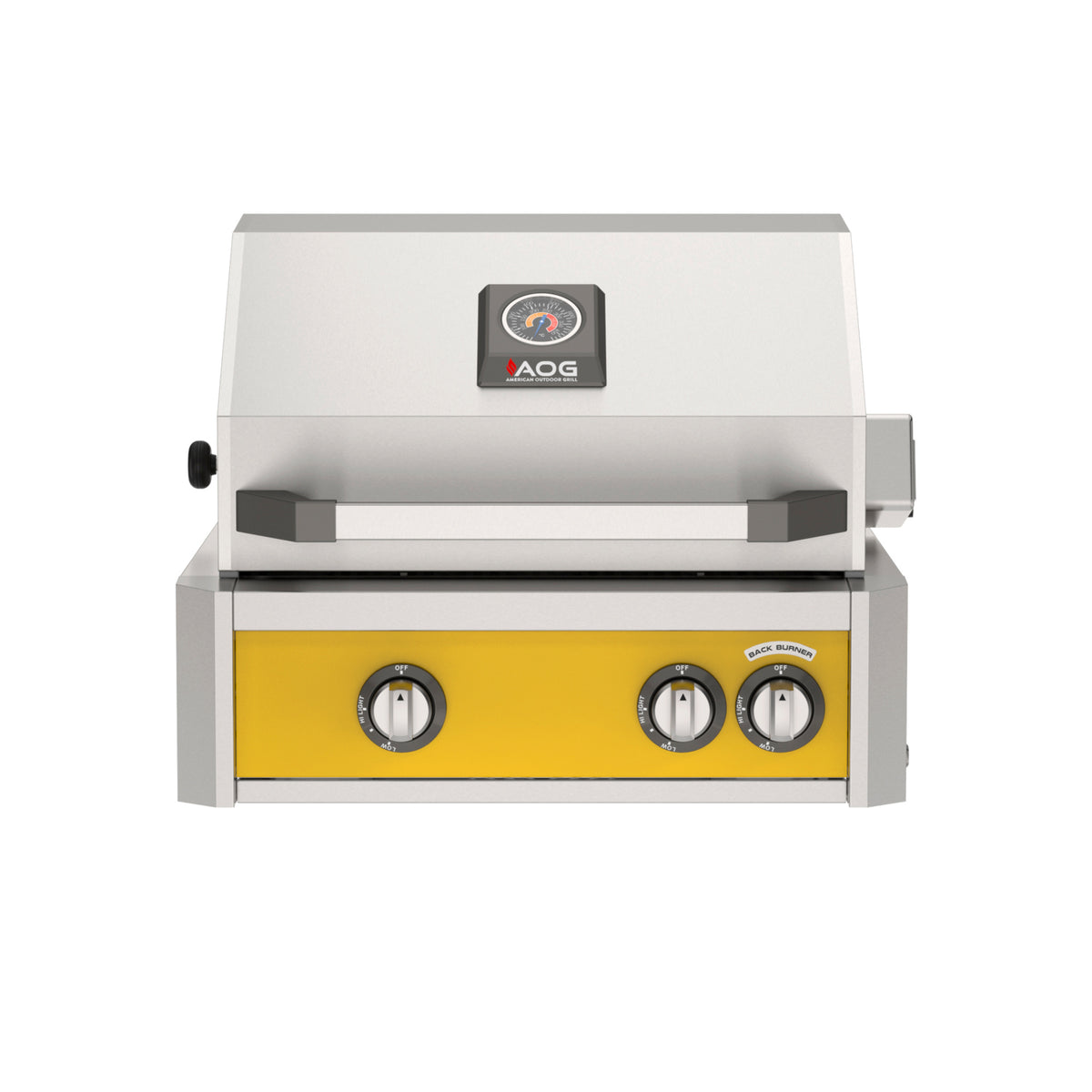American Outdoor Grill L-Series 24" Built-In Gas Grill w/ Backburner & Rotisserie – yellow