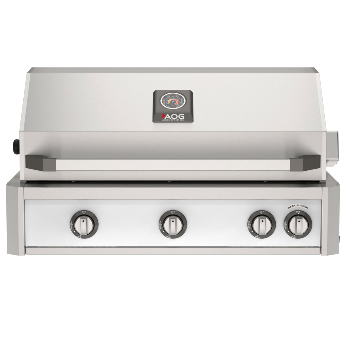 American Outdoor Grill L-Series 36" Built-In Gas Grill w/ Backburner & Rotisserie – white