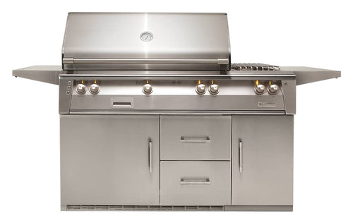 Alfresco ALXE 56" Refrigerated Cart Gas Grill w/ Sear Zone & Rotisserie & Side Burner