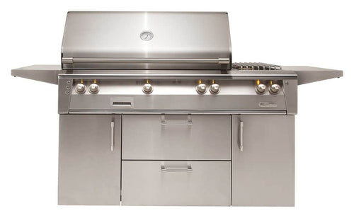 Alfresco 56" Deluxe Grill Cart – shown with grill head