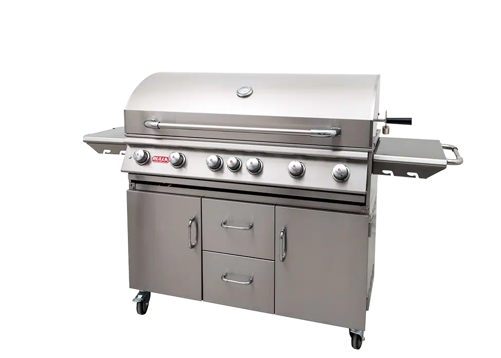 Bull Diablo grill cart with grill head installed