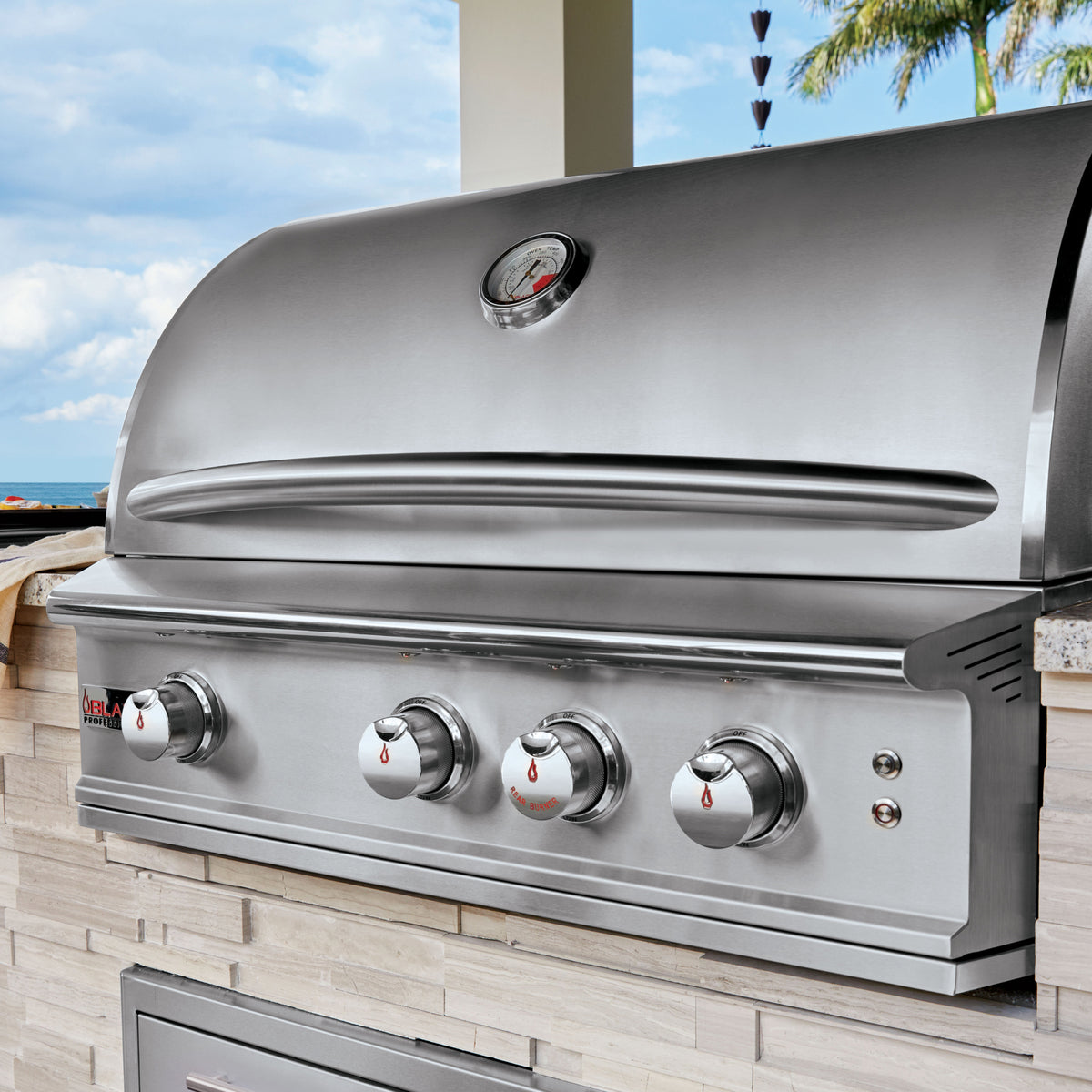 Blaze Professional Lux 34" 3-Burner Built-In Gas Grill w/ Rear Burner & Rotisserie