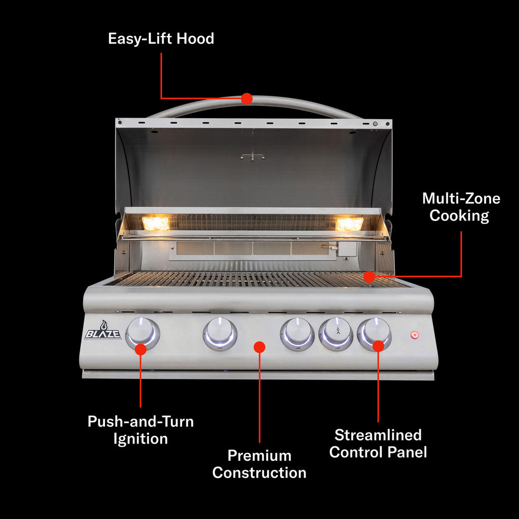 Blaze LTE+ 32" 4-Burner Built-In Gas Grill w/ Rear Burner – view 4