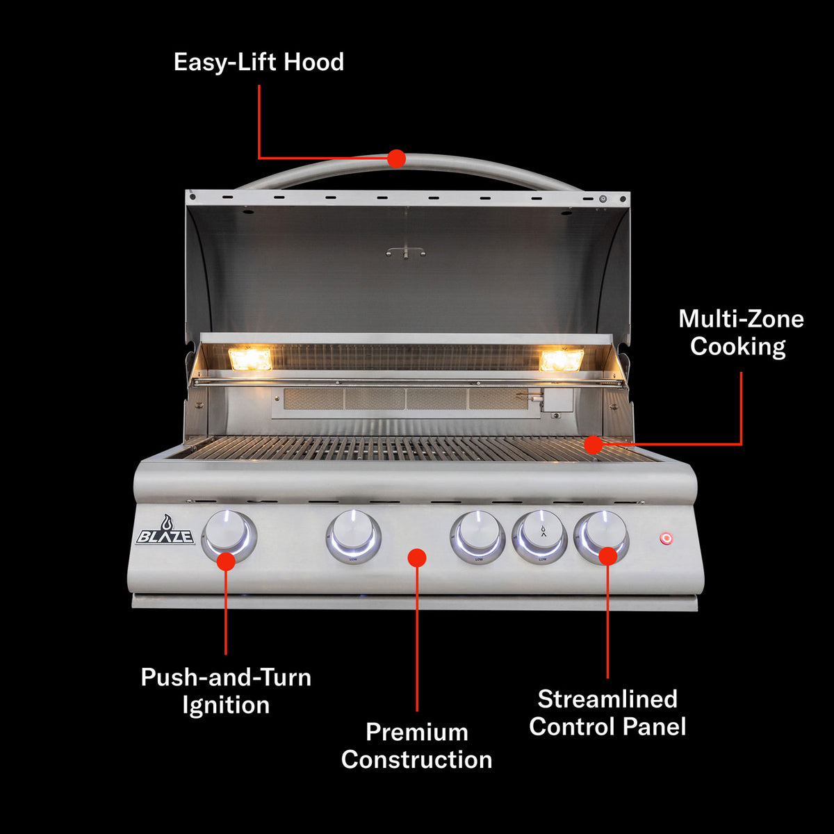 Blaze LTE+ 32" 4-Burner Built-In Gas Grill w/ Rear Burner – view 4