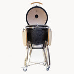 Coyote Asado Ceramic Smoker w/ Stand – lid open, shelves down