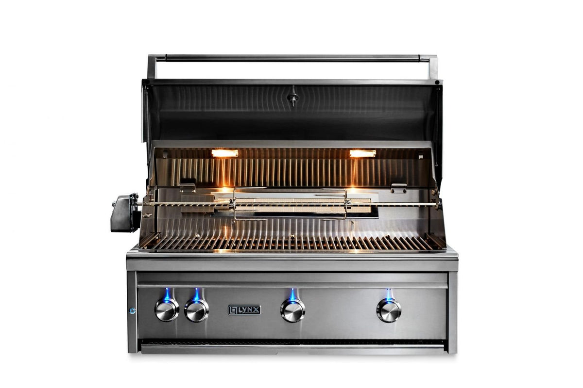 LYNX PROFESSIONAL 36" BUILT-IN GRILL - TRIDENT BURNERS, FLAMETRAK AND ROTISSERIE