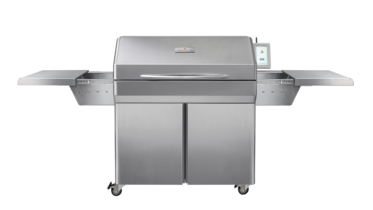 Memphis Elite ITC3 Freestanding Pellet Grill on Cart – shelves extended