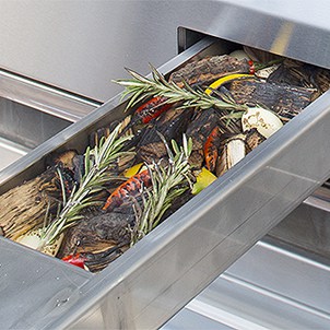 Alfresco ALXE 56" Freestanding Deluxe Cart Gas Grill w/ Sear Zone & Rotisserie & Side Burner – smoker tray