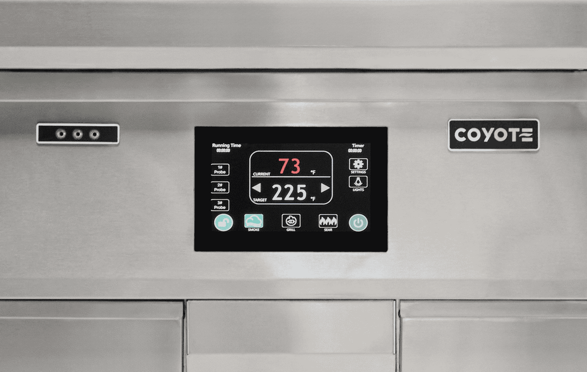 Coyote 28" Next-Gen Built-In Pellet Grill – touch screen controller
