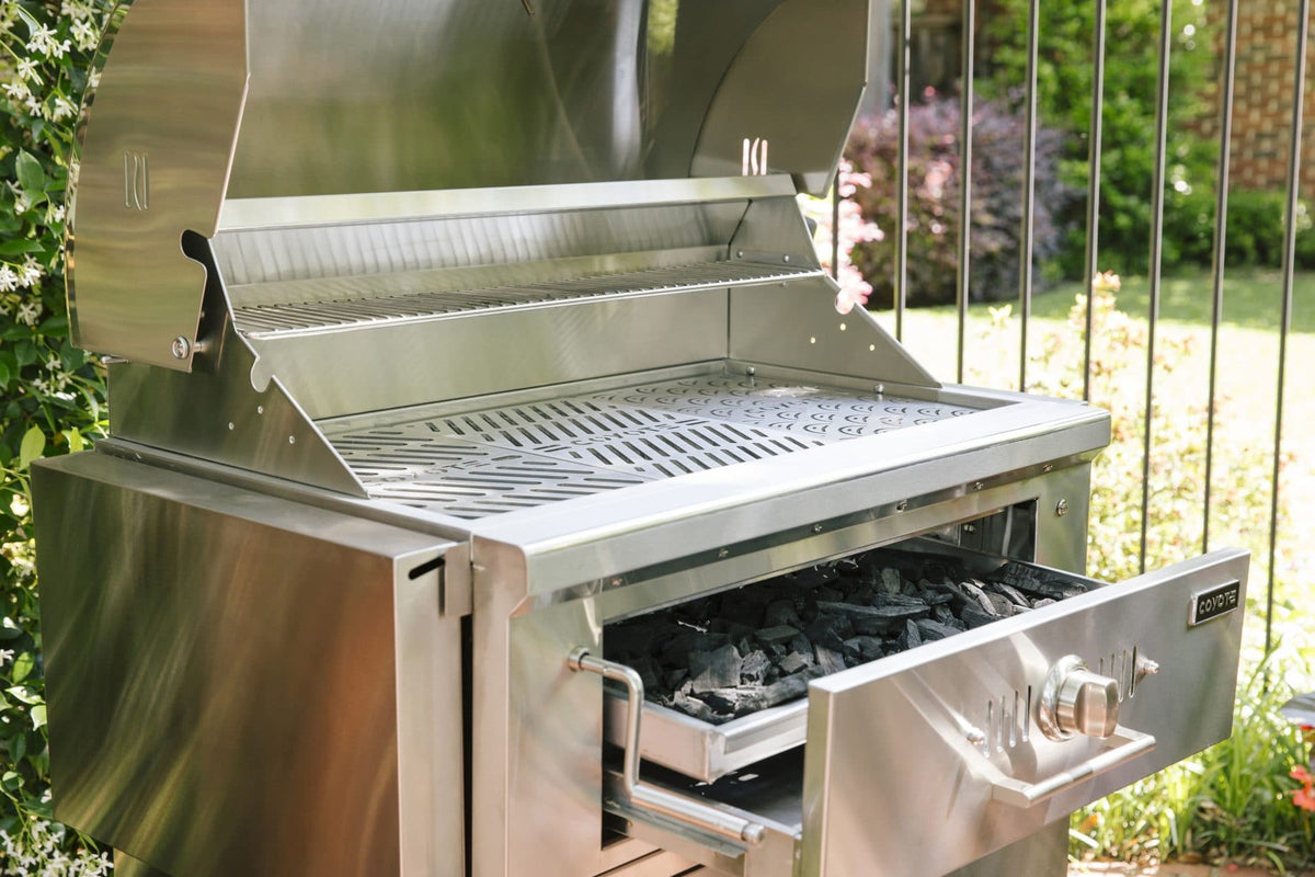 Coyote 36" Built-In Charcoal Grill – on C3CH36CT cart