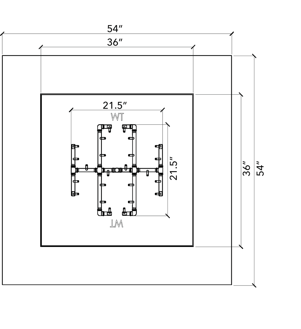 Warming Trends 54" Square Ready-to-Finish Fire Pit Kit