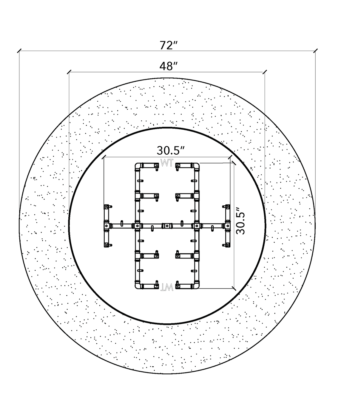 Warming Trends 72" Circle Ready-to-Finish Fire Pit Kit