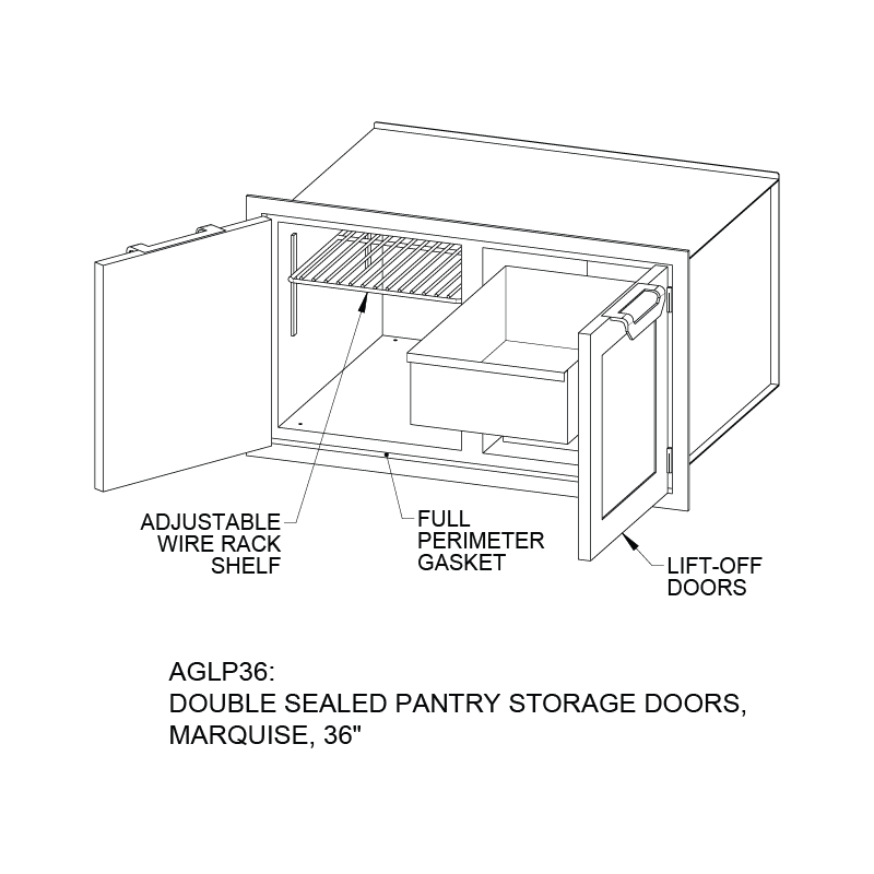 Hestan 36" Double Sealed Pantry Storage Doors – view 6