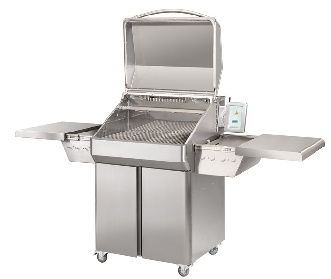 Memphis Pro ITC3 Freestanding Pellet Grill on Cart – lid open